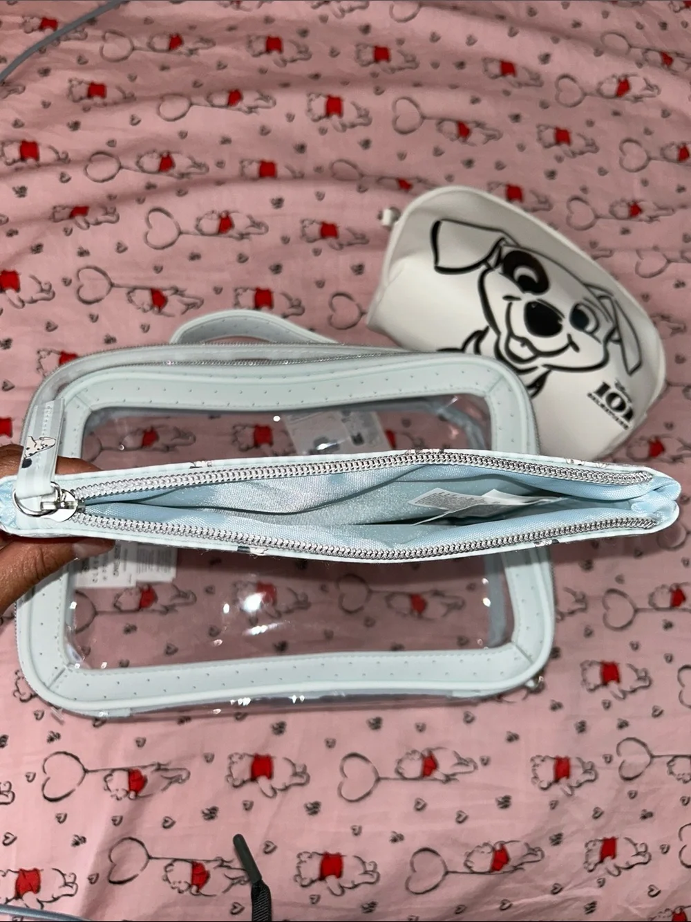 101 Dalmatian White Clear Vinyl Travel Pouch